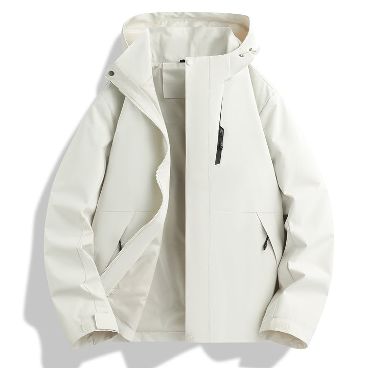 Herren Witterungsbeständige Funktionsjacke mit verstellbarem Kapuzenkragen Echoarchiv