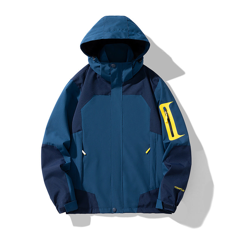 Herren Nano winddichte Softshell-Outdoojecke mit verstellbarer Kapuze, Reißverschlusstasche am Arm und atmungsaktiver Membran – Taviero