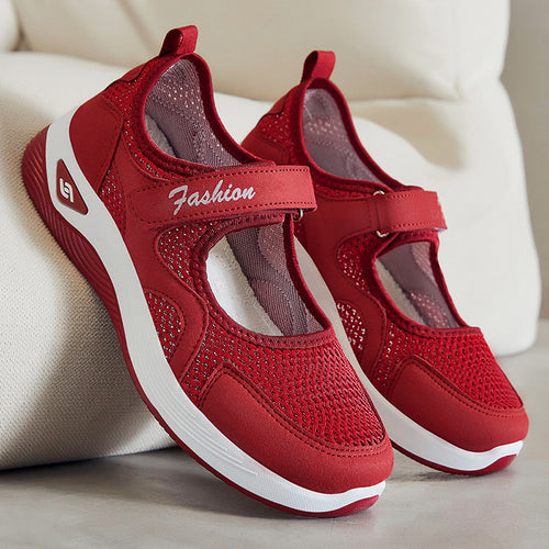 Damen nan atmungsaktiver Mary-Jane Walking-Schuh mit Klettverschluss, nahtlosem Mesh-Obermaterial und stoßdämpfender Leichtsohle Echo Archiv
