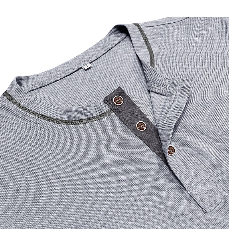 Herren Kurzarmshirt mit modischem Henley-Kragen Echoarchiv