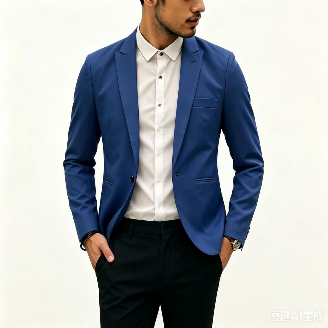 Herren Zweiteiliges Slim‑Fit Anzugset mit schmalem Revers und Stretchgewebe Echo Archiv