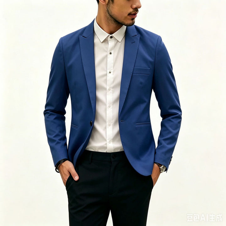 Herren Zweiteiliges Slim‑Fit Anzugset mit schmalem Revers und Stretchgewebe Echo Archiv