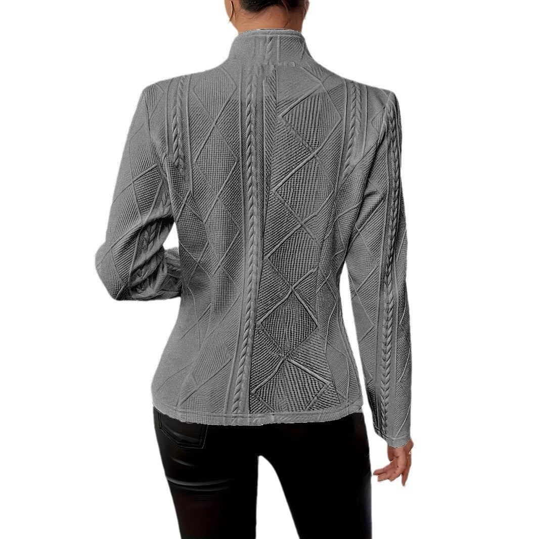 Damen nan taillierter strukturierter Blazer mit Stehkragen und Zopfapplikation Echo Archiv
