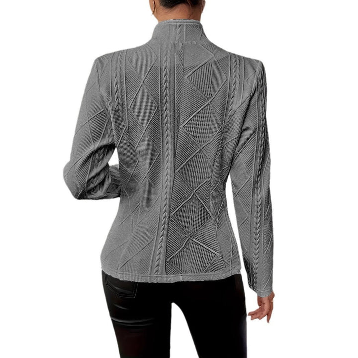 Damen nan taillierter strukturierter Blazer mit Stehkragen und Zopfapplikation Echo Archiv
