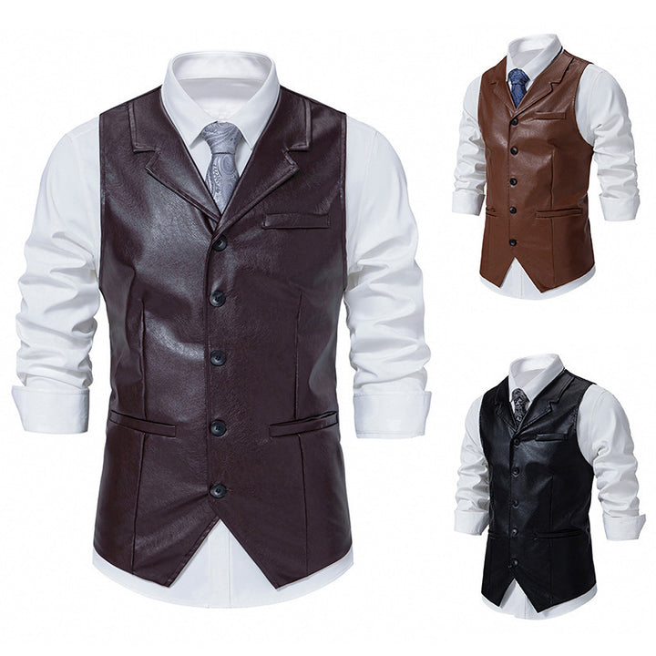 Herren elegante Kunstlederweste Echoarchiv