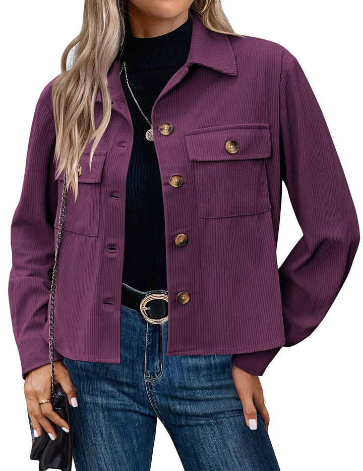 Damen Cordjacke mit zwei Brusttaschen Echoarchiv