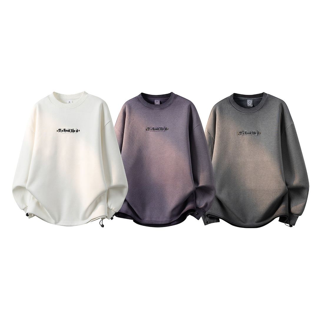 Damen Oversize-Sweatshirt mit gesticktem Schriftzug, abgerundetem Saum & überschnittener Schulter Echoarchiv
