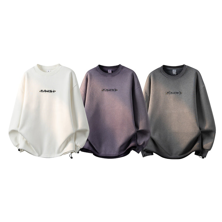 Damen Oversize-Sweatshirt mit gesticktem Schriftzug, abgerundetem Saum & überschnittener Schulter Echoarchiv