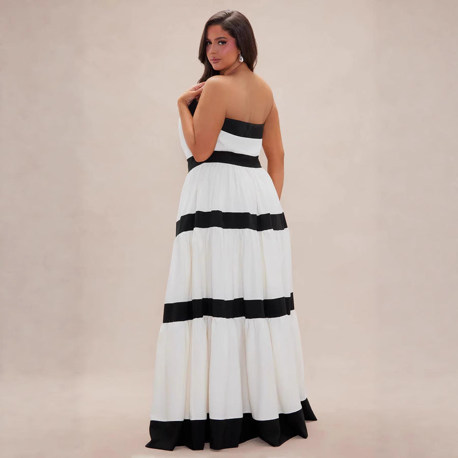 Damen Maxikleid mit schulterfreiem Design und weitem Rock Echo Archiv