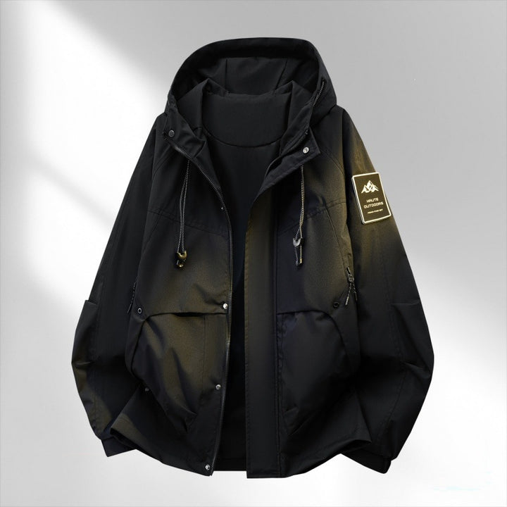 Herren Oversize-Utility-Outdoorjacke mit Kapuze, wattierter Innenlage & Multifunktionstaschen Echoarchiv