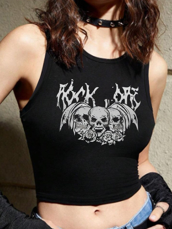 Damen Crop-Top mit auffälligem Schriftzug und körpernahem Schnitt Echo Archiv