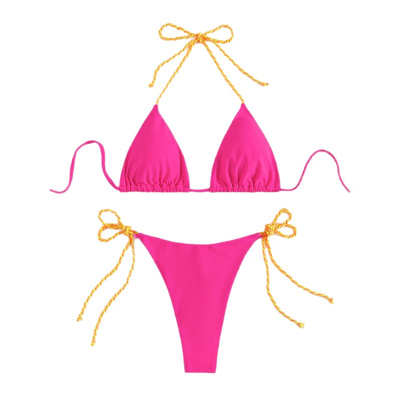Damen Triangel-Bikini mit verstellbaren Trägern und bunten Akzenten Echo Archiv