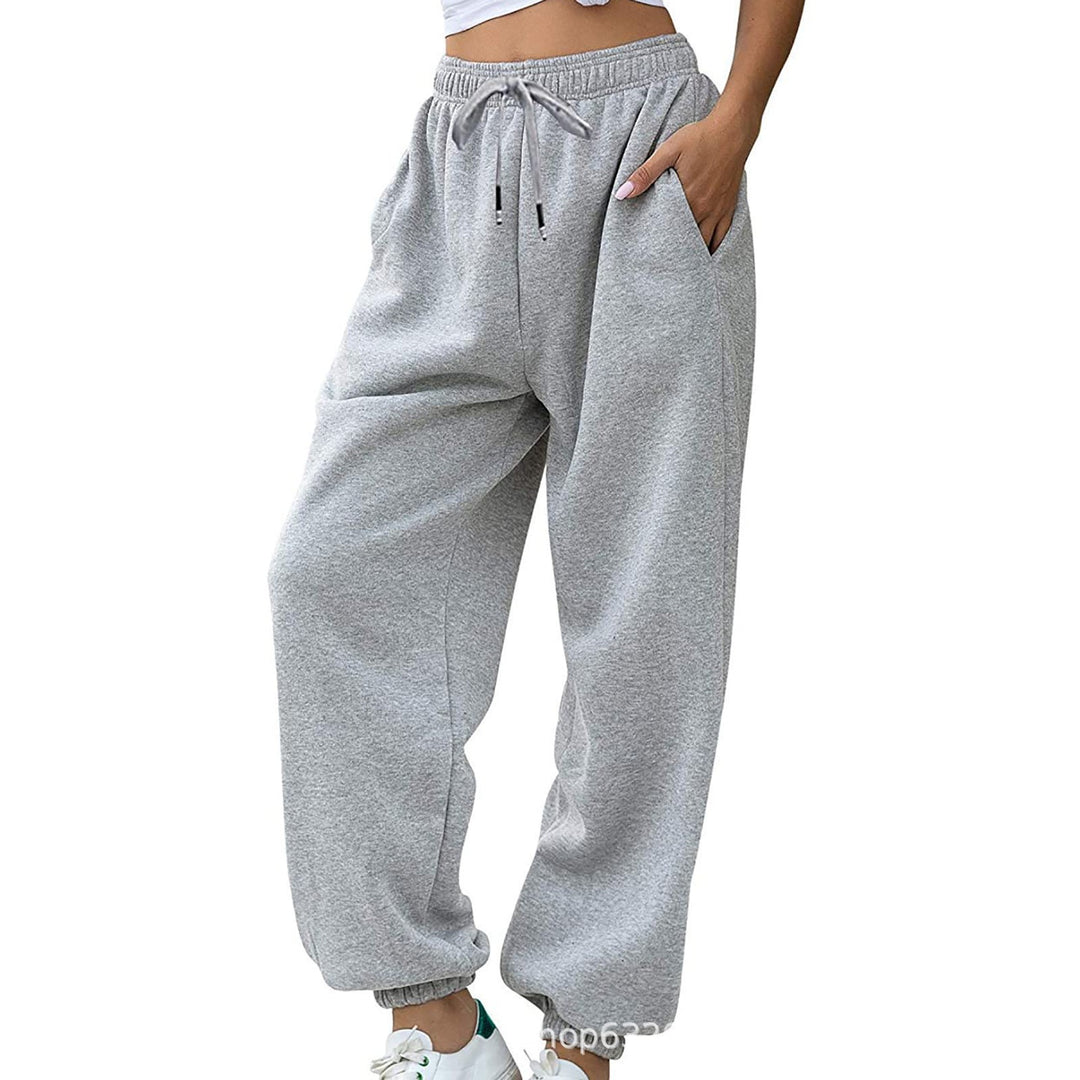 Damen lässige Jogginghose mit hohem Bund elastischen Knöchelabschlüssen und weichem Fleecefutter – Avélisse