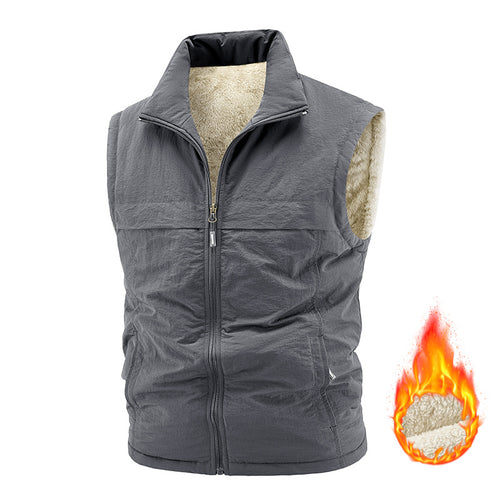 Herren Thermo‑Steppweste mit Sherpa‑Futter, hohem Kragen und Reißverschluss Echoarchiv