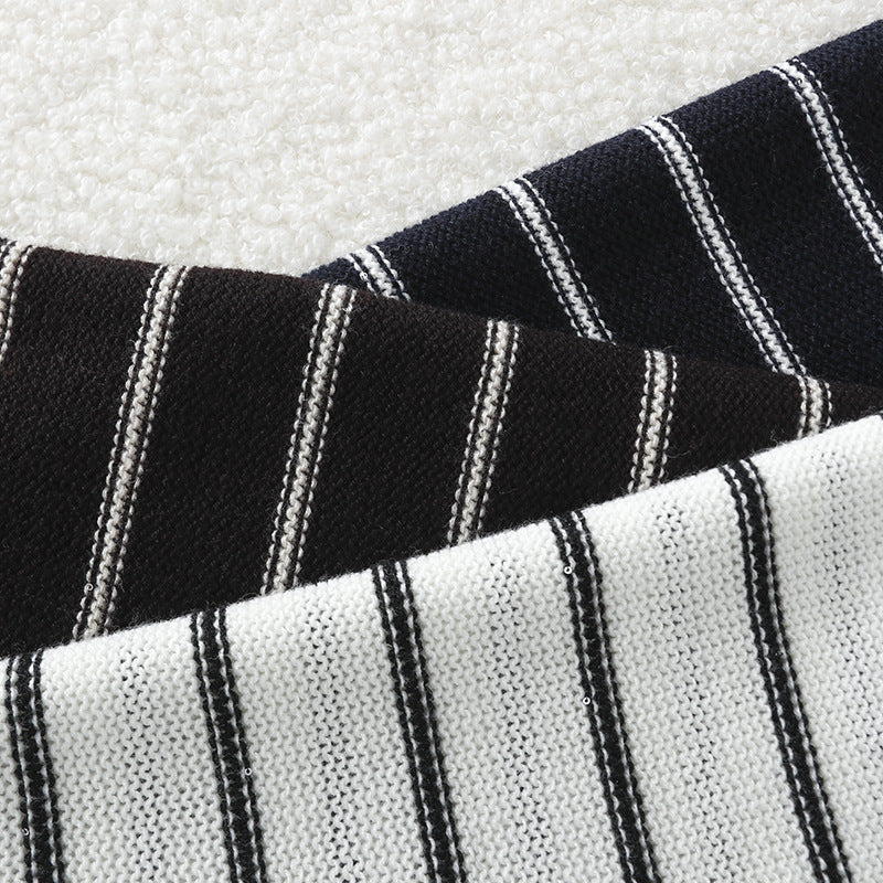 Damen Kurzarm-Feinstrickpullover mit maritimen Streifen Echo Archiv