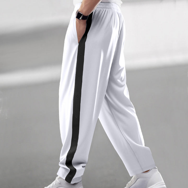 Herren sportliche Sweatpants mit seitlichen Druckknöpfen und elastischem Bund Echoarchiv