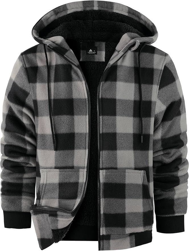 Herren gefütterte Flanelljacke mit urbanem Karomuster Echoarchiv