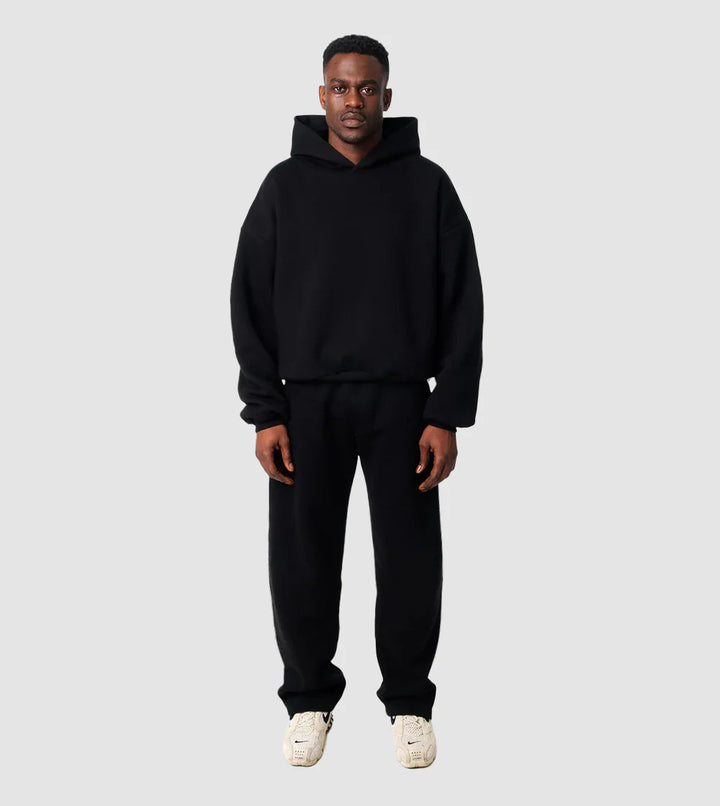 Unisex gemütliches Loungewear-Set mit hohem Rollkragen, relaxed-fit Sweatshirt und gerader Sweatpants – Auréline