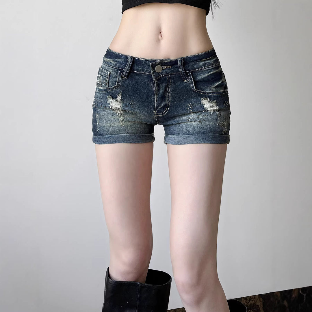 Damen Jeans-Shorts mit funkelnden Akzenten und modischem Design Echo Archiv