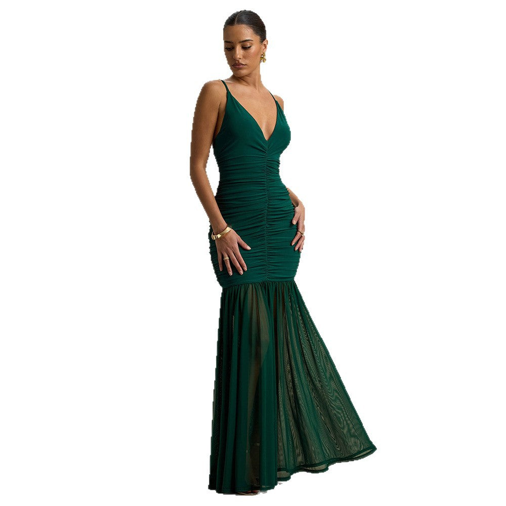 Damen Elegantes bodenlanges Kleid mit raffinierten Rüschendetails Echo Archiv