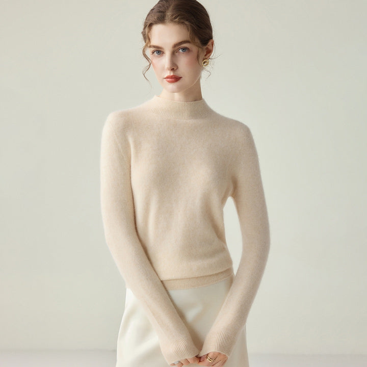 Damen Schmaler Mockneck-Feinstrickpullover mit kaschmirähnlicher Haptik Echoarchiv