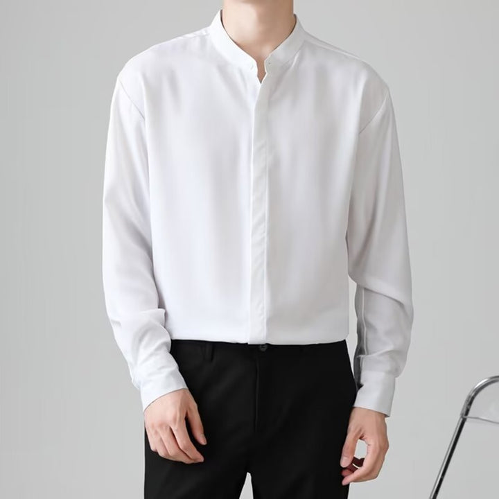 Herren Elegantes Stehkragenhemd – Tianoro