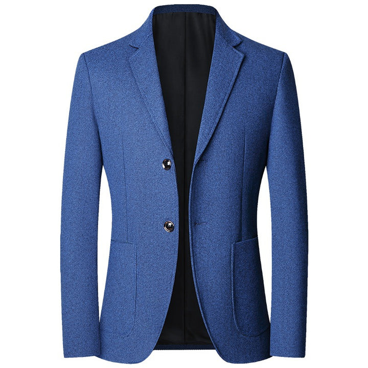 Herren Strukturiertes Sakko mit schmalem Schnitt und aufgesetzten Taschen – Tianoro