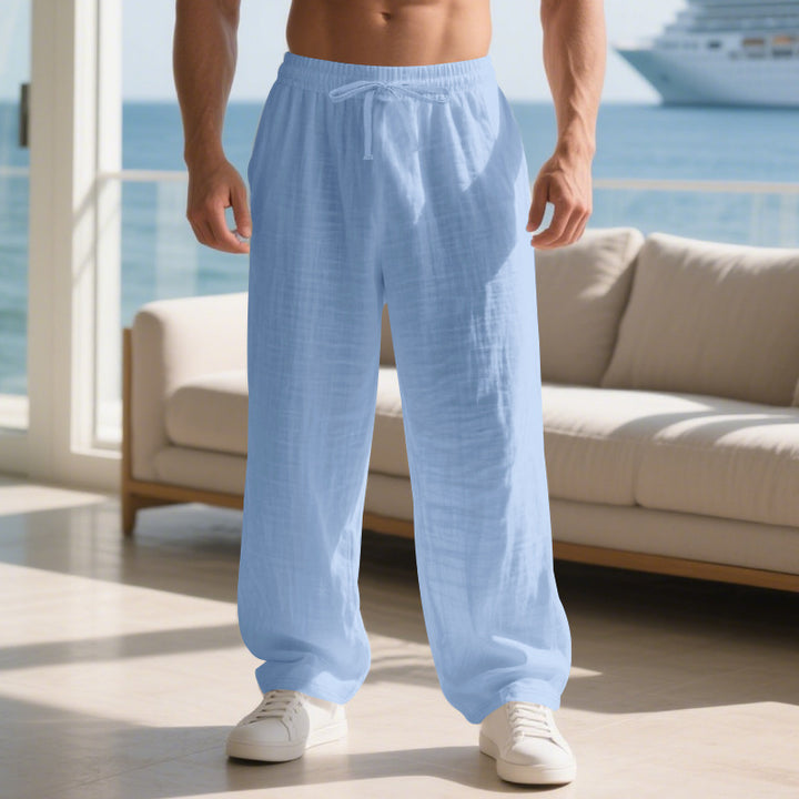 Herren luftige Strandhose mit elastischem Bund und seitlichen Taschen Echoarchiv