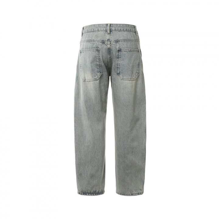 Herren Lässige Straight‑Leg Jeans mit Used‑Waschung und Destroyed-Details Echo Archiv