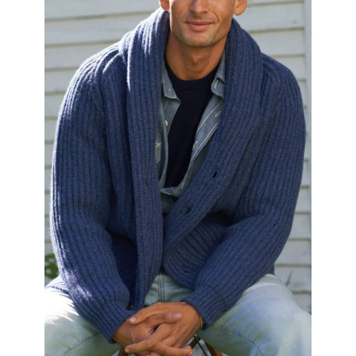 Herren Strickcardigan mit überworfenem Revers Echoarchiv