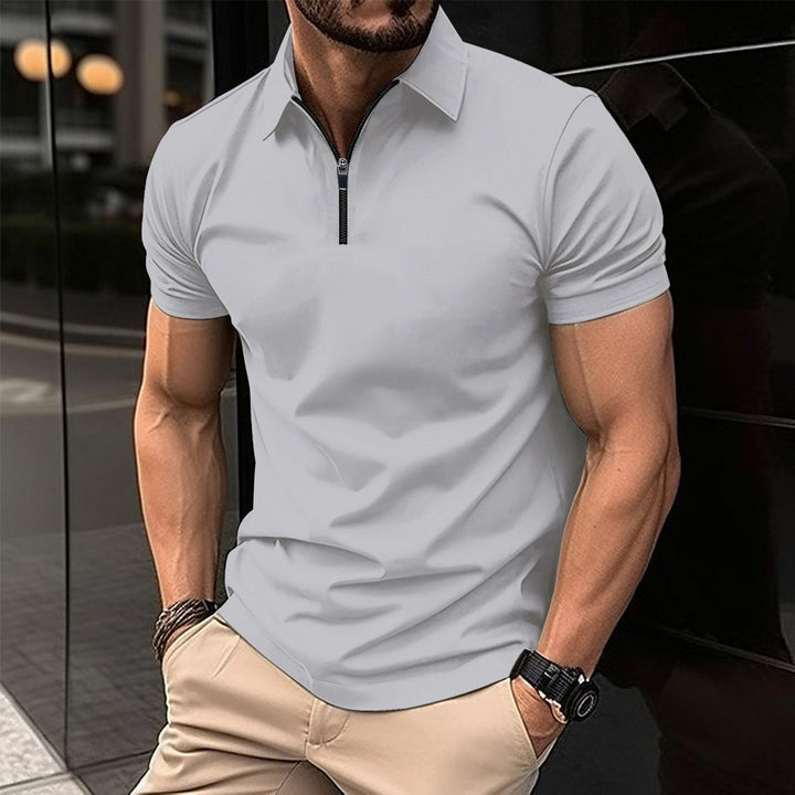 Herren Modernes Zip-Up Performance Polo-Shirt Echoarchiv