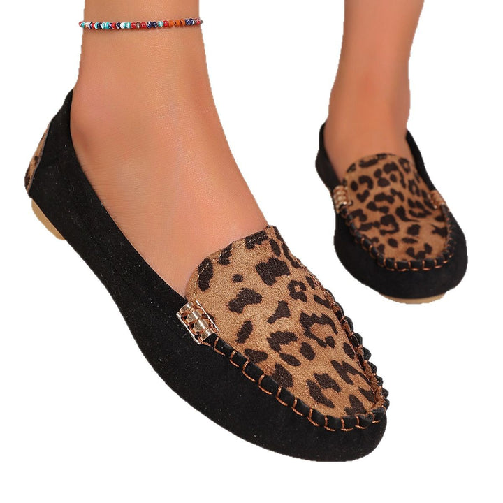 Damen nan Mokassin-Loafer mit Leopardenmuster, dekorativer Ziernaht und flexibler Noppenlaufsohle Echo Archiv