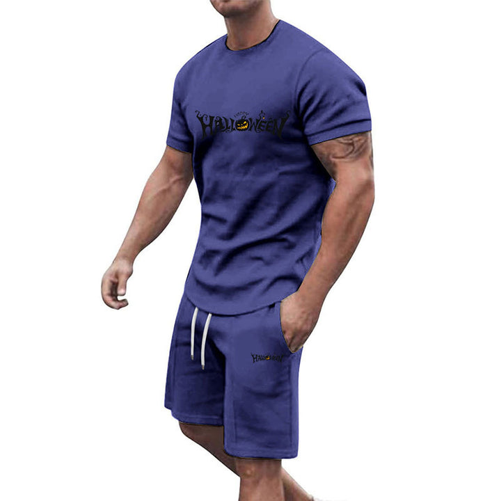 Herren lässiges Halloween-Set mit T-Shirt und Shorts Echoarchiv
