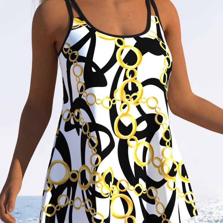 Damen Tankini mit verspieltem Streifenmuster und originellem Schnitt Echo Archiv
