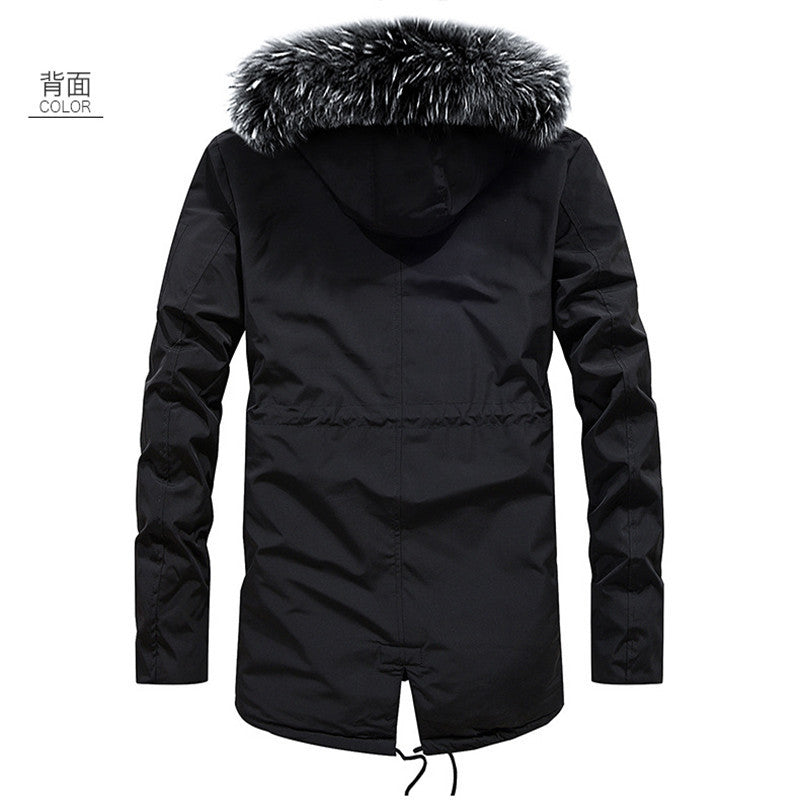 Herren Urbaner Thermo-Parka mit Kunstfellkapuze, Multifunktionstaschen und Taillenregulierung Echoarchiv