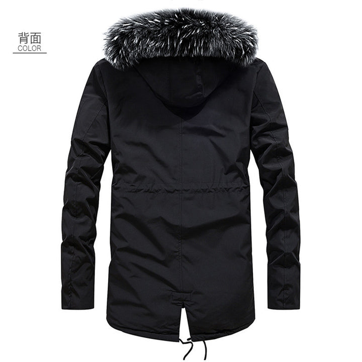 Herren Urbaner Thermo-Parka mit Kunstfellkapuze, Multifunktionstaschen und Taillenregulierung Echoarchiv