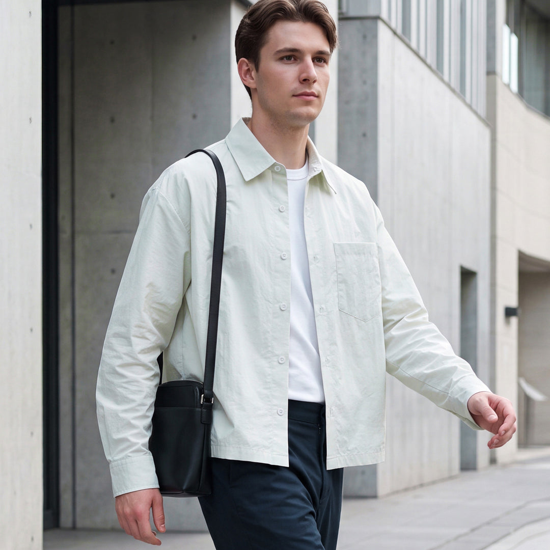 Herren Oversize Hemd mit Brusttasche und Boxy-Schnitt Echo Archiv