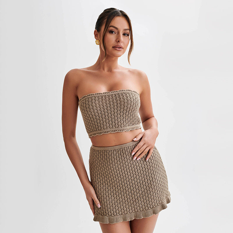Damen elegantes Häkelkleid mit tiefem Ausschnitt Echo Archiv