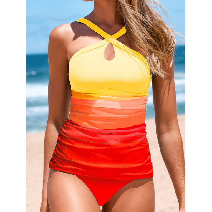 Damen Tankini-Set mit modischem Wickeldesign und figurformendem Schnitt Echo Archiv