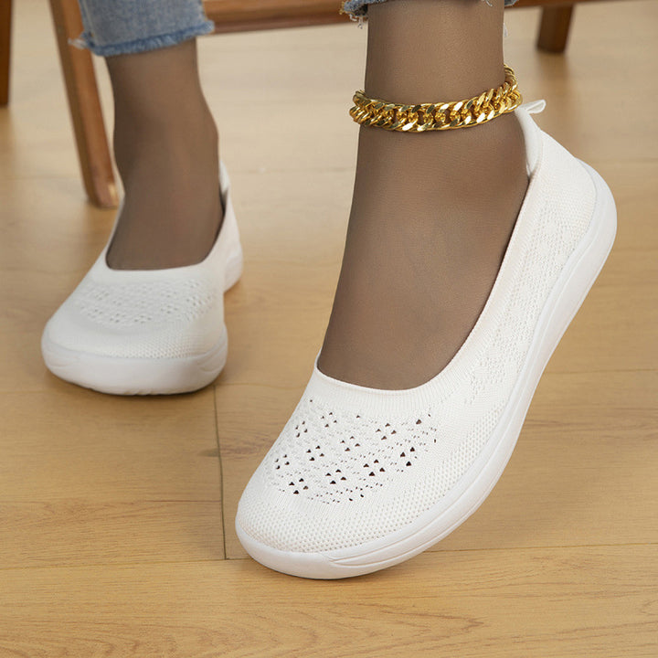 Damen Atmungsaktive Strick-Slipper mit ergonomischem Memory-Fußbett Echoarchiv