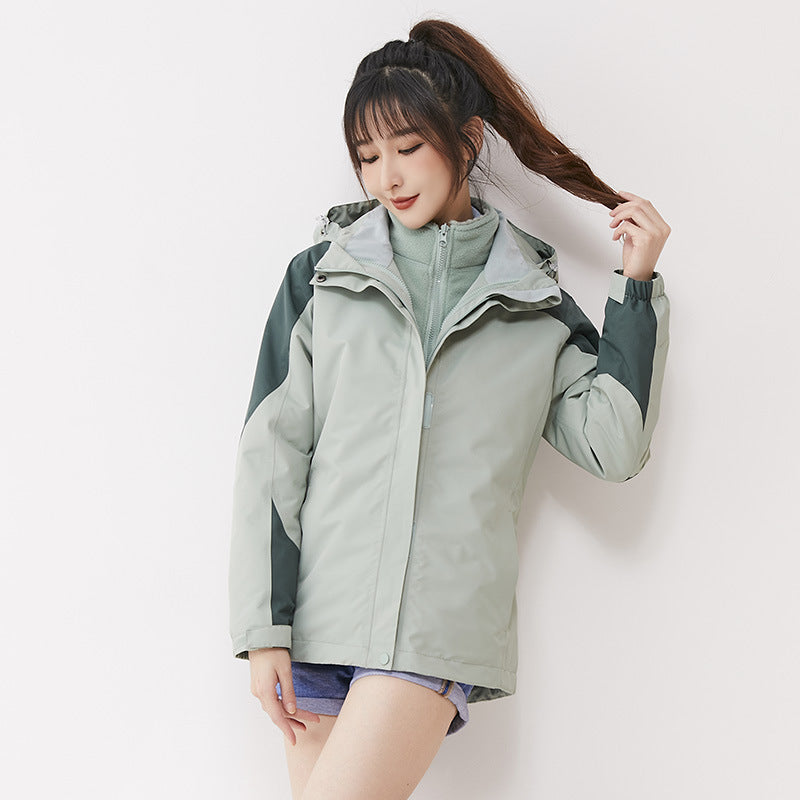 Damen zweilagige Outdoorjacke mit herausnehmbarer Fleece-Innenjacke und winddichter Membran Echoarchiv