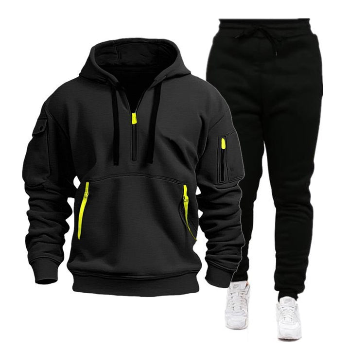 Damen Sportlicher Freizeitanzug mit innovativem Kapuzenpullover Echoarchiv