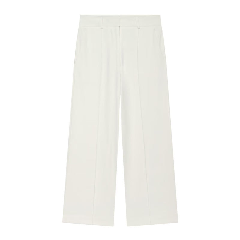 Damen Hochtaillierte weite Culotte-Hose mit Bügelfalte und Bundfalten Echo Archiv
