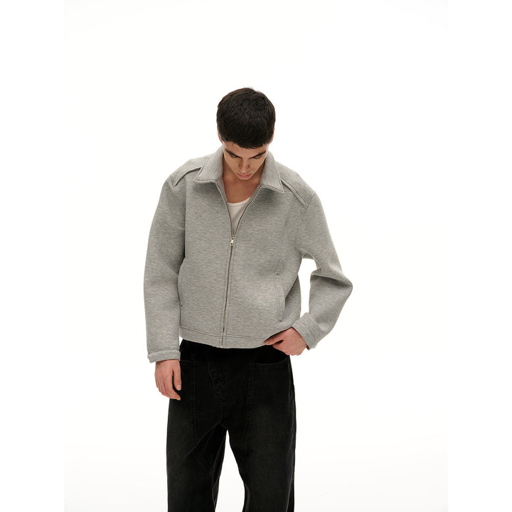 Damen Leichte Boxy‑Sweatjacke mit Hemdkragen, durchgehendem Reißverschluss und verdeckten Seitentaschen Echoarchiv