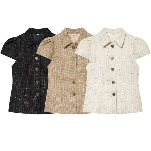 Damen modische Bluse im Tweed-Stil Echo Archiv