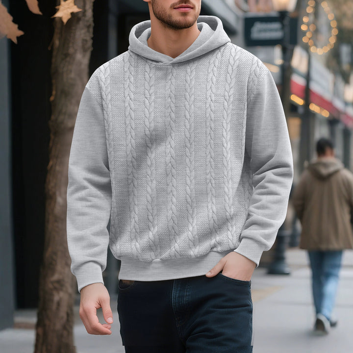 Herren Kapuzensweater mit innovativer Strickstruktur Echoarchiv