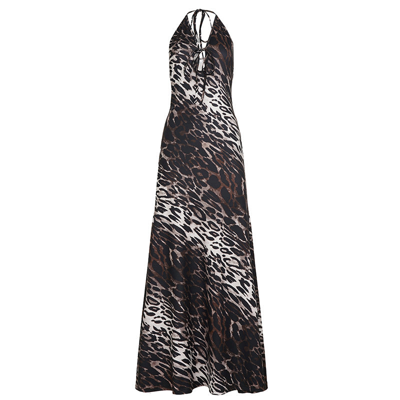 Damen Maxikleid mit tiefem V-Ausschnitt und verstellbaren Trägern Echo Archiv