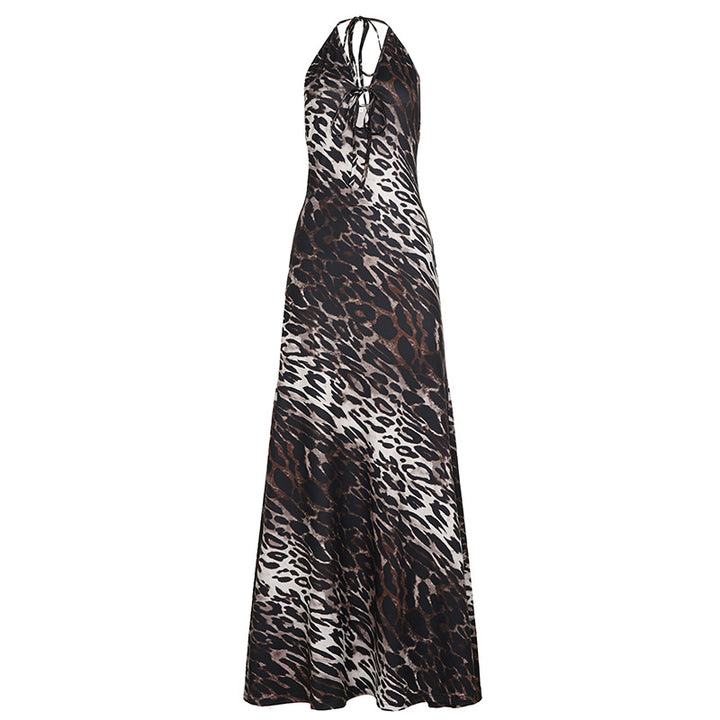 Damen Maxikleid mit tiefem V-Ausschnitt und verstellbaren Trägern Echo Archiv