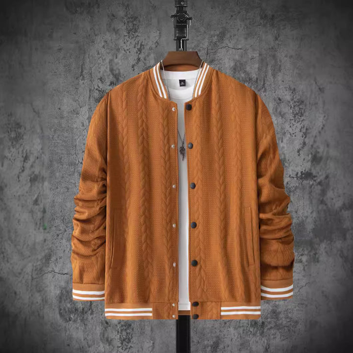 Herren sportliche Collegejacke mit strukturiertem Design Echoarchiv