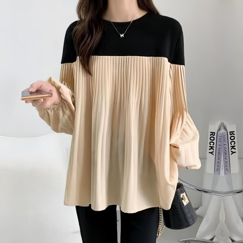 Damen Elegante Plissée-Tunika mit Volumenärmeln und geraffter Brustpartie Echoarchiv